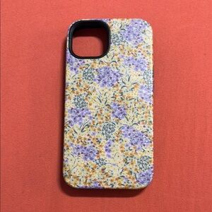 Floral Pattern Phone Case - Cream and Purple - Iphone 13 case